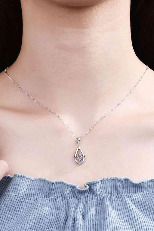 Glamorous Always Moissanite Pendant Necklace - Sterling Silver Sparkle