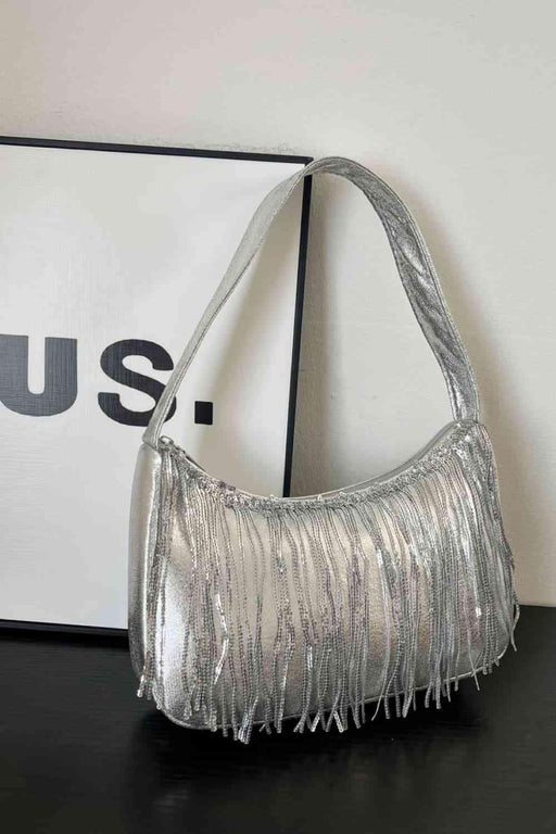 Sophisticated Fringe Detail Medium Handbag