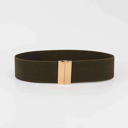 Chic Elastic Belt with Sleek Alloy Buckle - A Stylish Addition for Any Ensemble