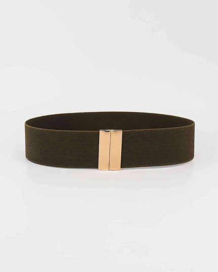 Chic Elastic Belt with Sleek Alloy Buckle - A Stylish Addition for Any Ensemble