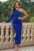 Elegant One-Sleeve Maxi Dress with Side Slit