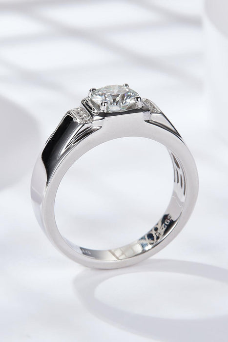 Heart-Shaped Moissanite Silver Ring with Sparkling Brilliance