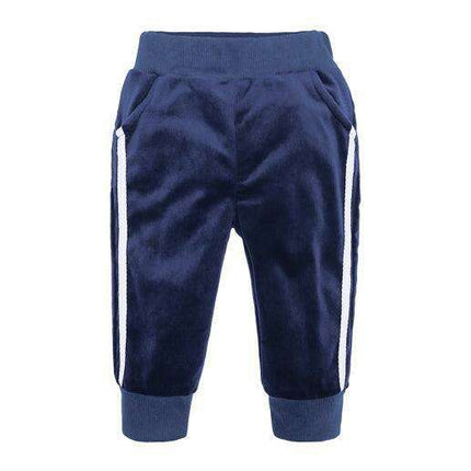 Trendy Gold Velvet Kids Hooded Pajama Set with Sporty Side Stripes