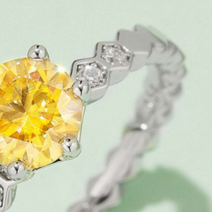 Timeless Elegance Lab-Diamond Sterling Silver Ring with Certification