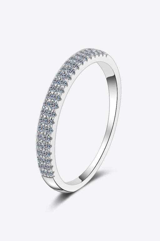 Elegant Sterling Silver Lab-Diamond Half-Eternity Ring