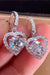 Platinum-Plated Lab-Diamond Heart Earrings with Zircon Accents