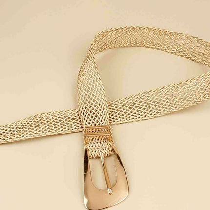 Asymmetrical Clasp Woven Waist Belt for Effortless Chic Style
