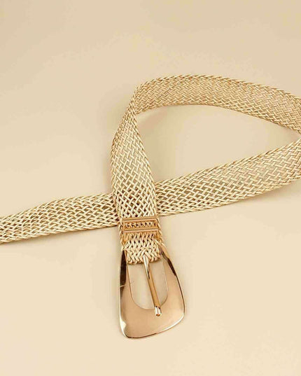 Asymmetrical Clasp Woven Waist Belt for Effortless Chic Style