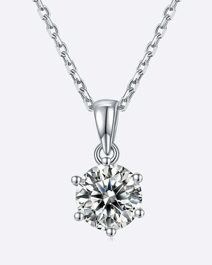 Stunning 1 Carat Lab-Created Diamond Silver Necklace: A Touch of Timeless Luxury