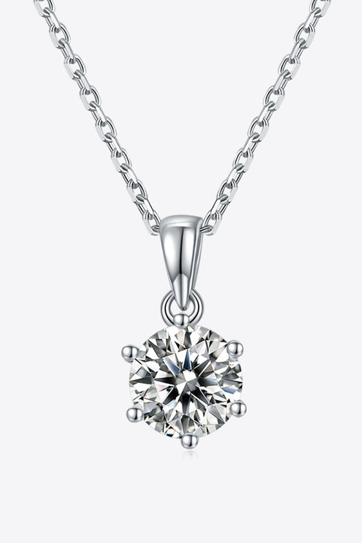 1 Carat Lab-Diamond Sterling Silver Necklace with Certification