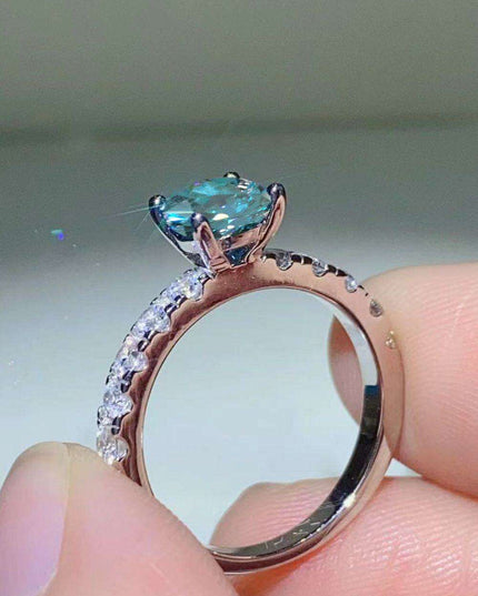 Luxurious Platinum Moissanite Ring with Zircon Sparkle