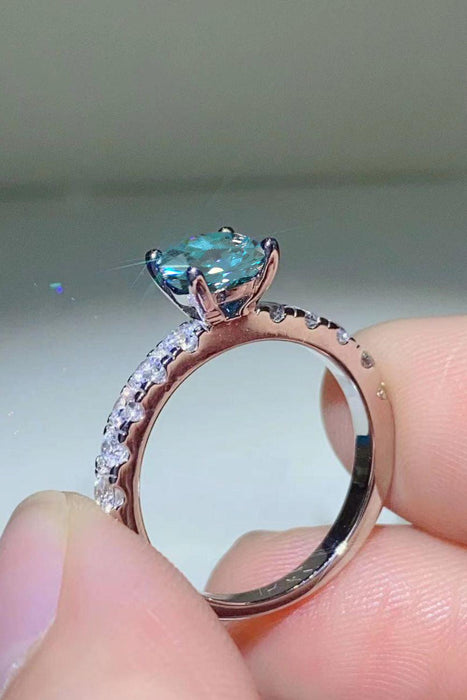 Mesmerizing Platinum Moissanite Ring with Zircon Accents