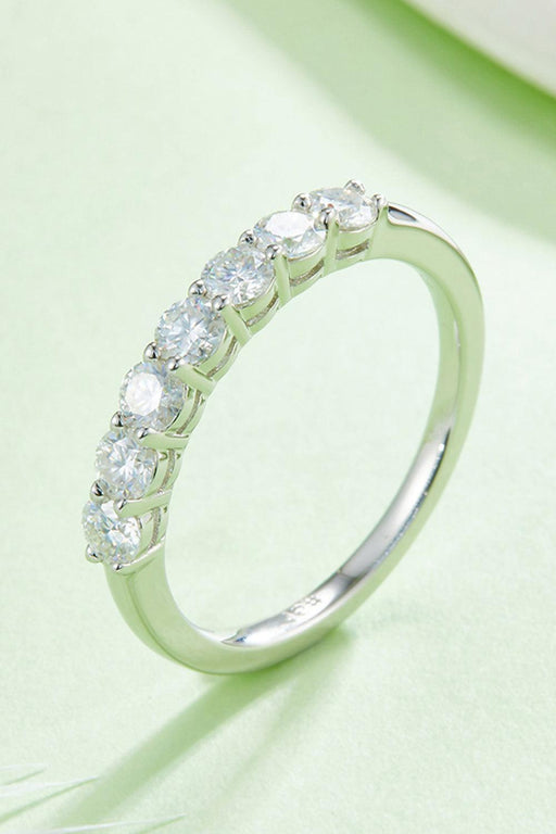 Elegant Moissanite and Lab-Diamond Sterling Silver Ring