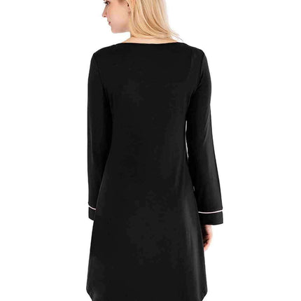 Cozy Sheer Night Dress with Round Neck