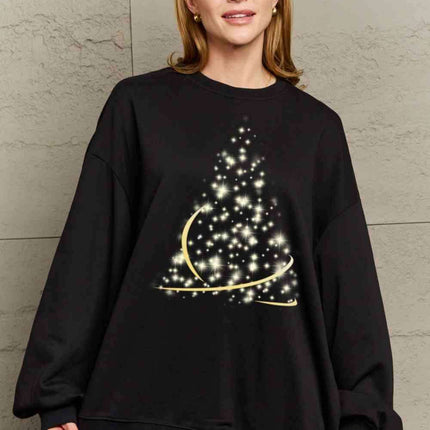 Cozy Affection Oversized Graphic Crewneck Sweater