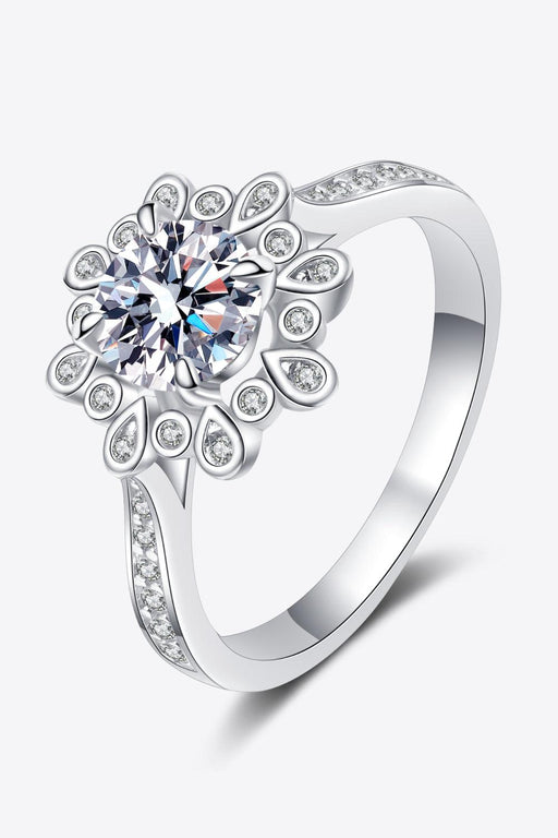 Shimmering Lab-Created Diamond Sterling Silver Statement Ring with Zircon Accents