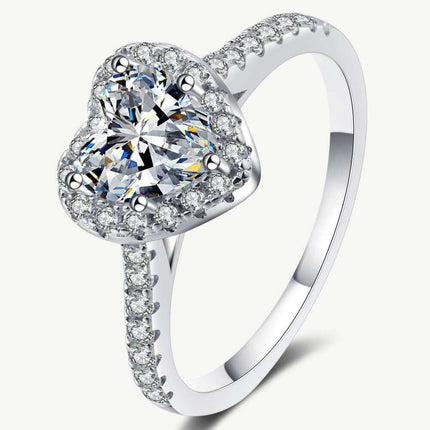 Heartfelt Elegance: Lab-Diamond Heart Ring with Zircon Highlights