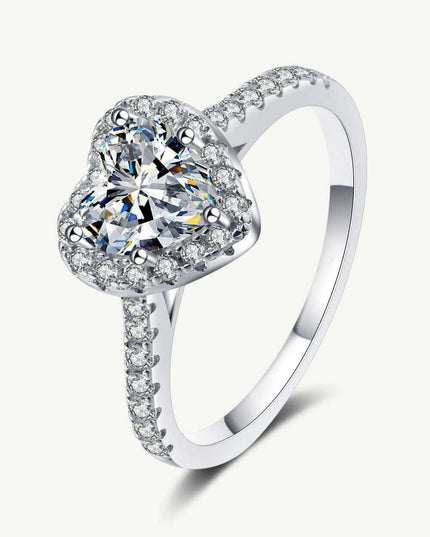 Heartfelt Elegance: Lab-Diamond Heart Ring with Zircon Highlights