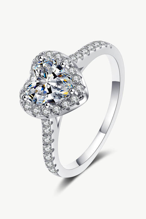 Heartfelt Moissanite Silver Ring - Timeless Expression of Love