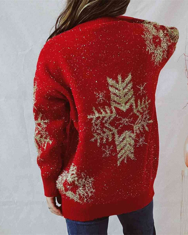 Cozy Snowflake Knit Sweater for Winter Wear