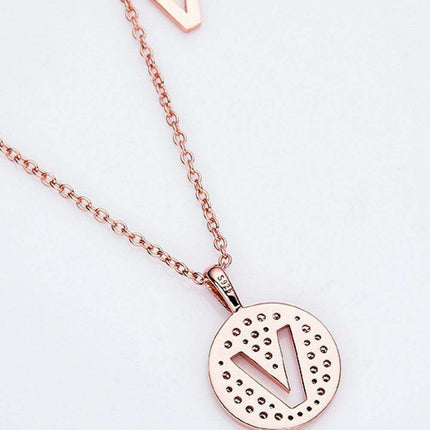 Timeless Glamour: Rose Gold Plated Sterling Silver Lab-Grown Diamond Pendant Necklace