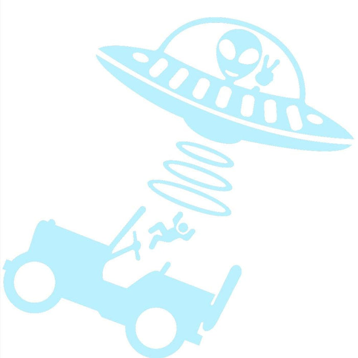 Reflective Alien Abduction Decals for Jeep or Car - Set of 2