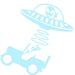 Reflective Alien Abduction Decals for Jeep or Car - Set of 2