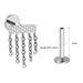 Titanium Tassel Hammer Lip Ring with Internally Threaded Design: High-Quality Body Jewelry for Piercing Enthusiasts