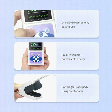 Smart Handheld Pulse Oximeter with Sleep Monitoring - Accurate Heart and Oxygen Level Tracking for All Ages and Pets