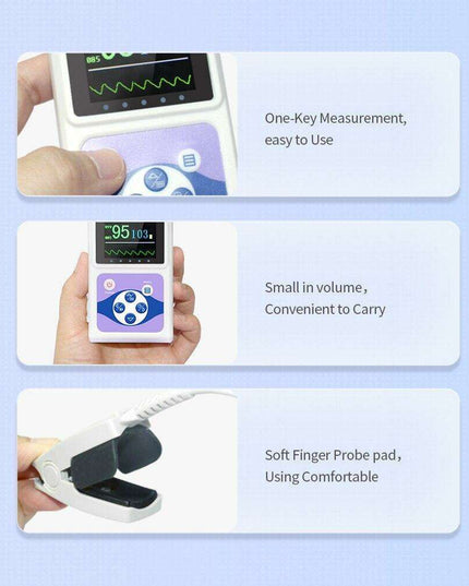 Smart Handheld Pulse Oximeter with Sleep Monitoring - Accurate Heart and Oxygen Level Tracking for All Ages and Pets