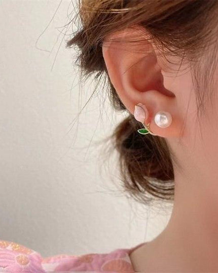 Delightful Gold Cupid Angel Stud Earrings - Elegant Women's Accessory