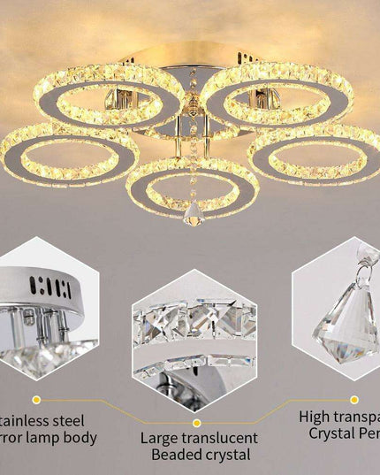 K9 Crystal Elegance LED Chandelier Set - Contemporary Illumination for Stylish Spaces
