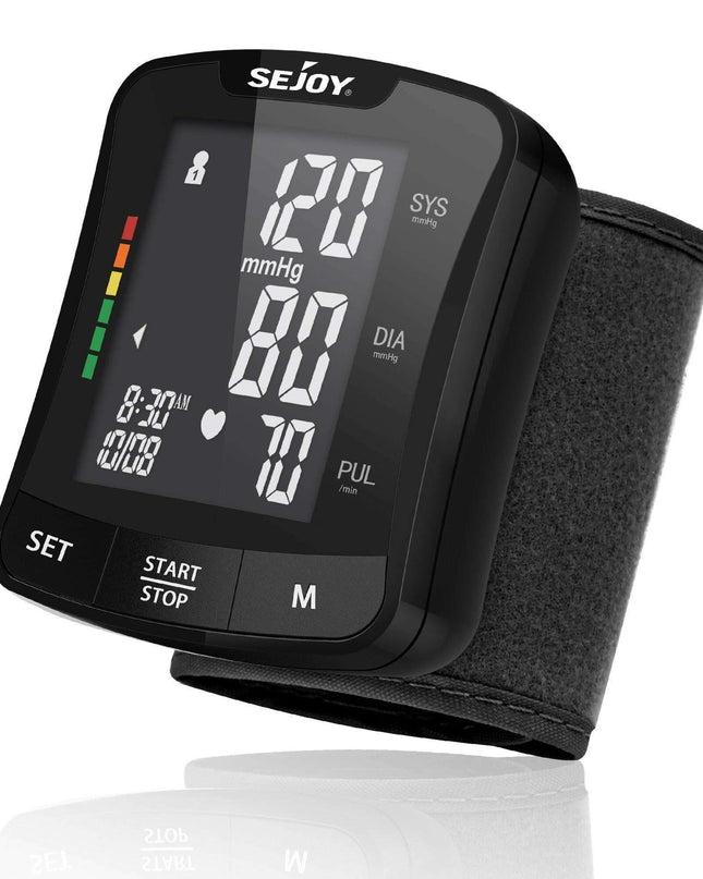 Smart Wrist Blood Pressure Monitor with Heartbeat Analysis & Dual User Memory