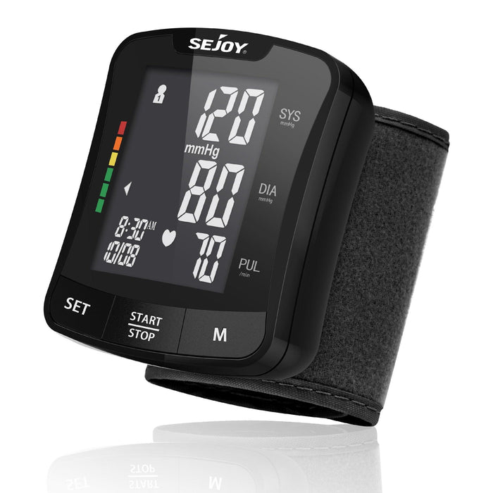 Wrist Blood Pressure Monitor Portable Automatic Digital BP Monitor Monitoring Leval Sphygmomanometer Big LED Display