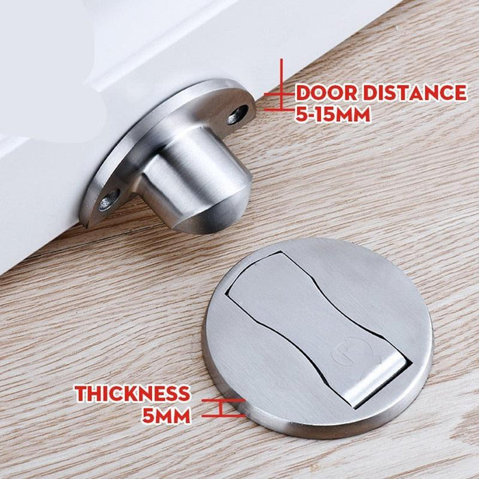 Stainless Steel Magnetic Door Holder Set with Hidden Mounting Design