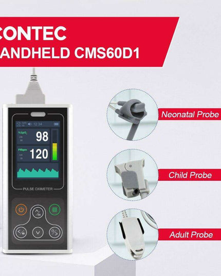 Smart Handheld Pulse Oximeter with Sleep Monitoring - Accurate Heart and Oxygen Level Tracking for All Ages and Pets