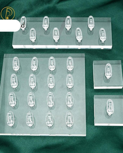 Clear Acrylic Square Rectangle Jewelry Display Stand for Nose Rings, Clicker Hoops, and Earrings