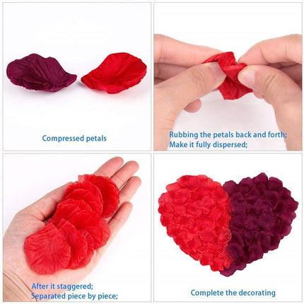 Romantic Elegance Silk Rose Petals Collection: 1000 Lush Red Petals for Memorable Celebrations