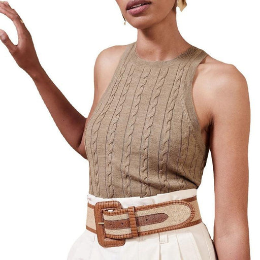 Jakoto | Exquisite Women's Rib Sleeveless Cable Knit Sweater Vest