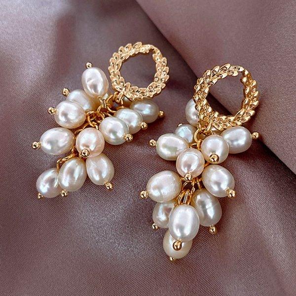 Angelic Gold Pearl Earrings - Timeless Elegance for Women