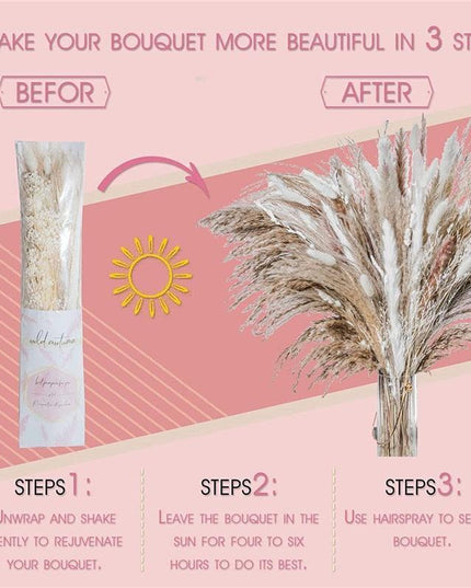 Chic Dried Pampa Grass Display - Ideal for Home Styling and Wedding Accents