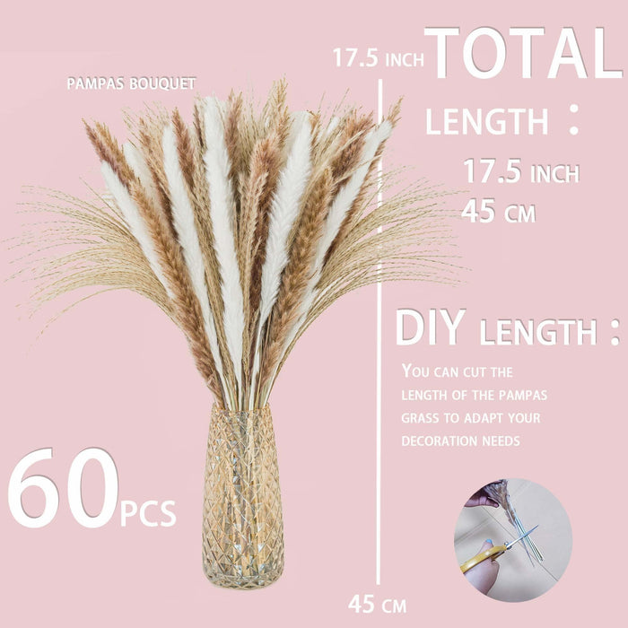 Boho Farmhouse Decor: Dried Pampas Grass Bouquet for Wedding & Home