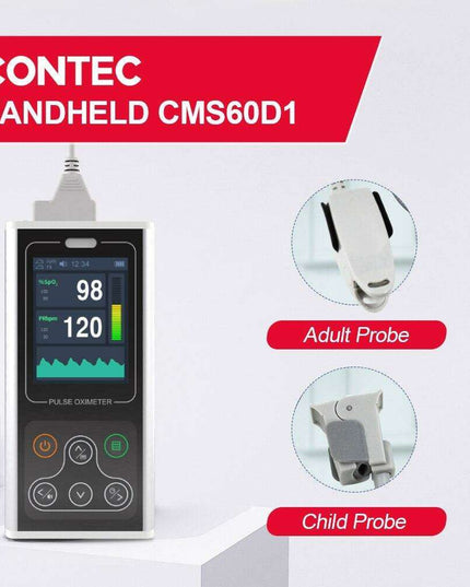 Smart Handheld Pulse Oximeter with Sleep Monitoring - Accurate Heart and Oxygen Level Tracking for All Ages and Pets