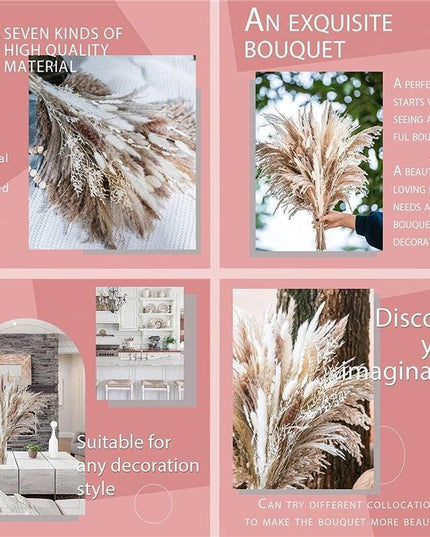 Chic Dried Pampa Grass Display - Ideal for Home Styling and Wedding Accents