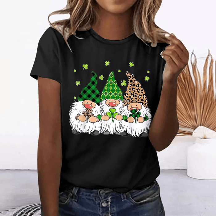 Whimsical Elf Design Women's Short-sleeved Crewneck Tee