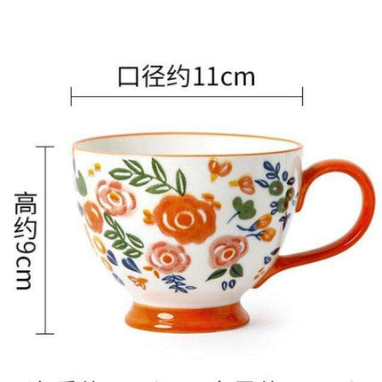 Elegant Floral Porcelain Drinking Mug - Your Ideal Beverage Companion