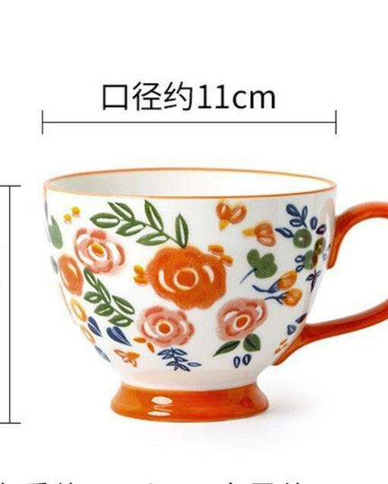 Elegant Floral Porcelain Drinking Mug - Your Ideal Beverage Companion