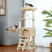 Luxurious Multi-Level Cat Tower: Stylish Oasis with Plush Beds and Sturdy Scratch Posts