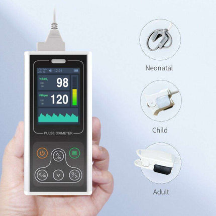 Smart Handheld Pulse Oximeter with Sleep Monitoring - Accurate Heart and Oxygen Level Tracking for All Ages and Pets