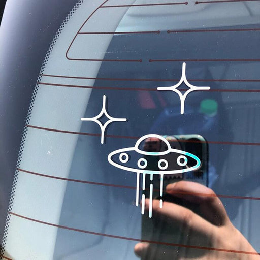 Personalized UFO Alien Spaceship Car Decals - Custom Waterproof Stickers